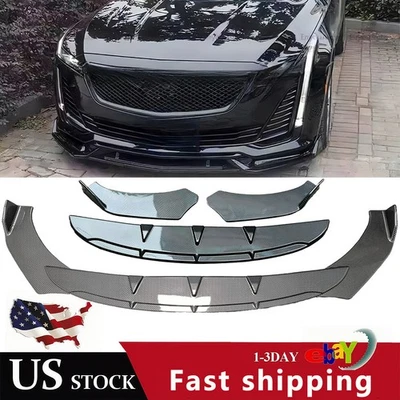 Kit de carrocería de alerón labial de parachoques delantero de carbono para Cadillac XT4 XT5 XT6 2020-2024 Foto 1 de 4