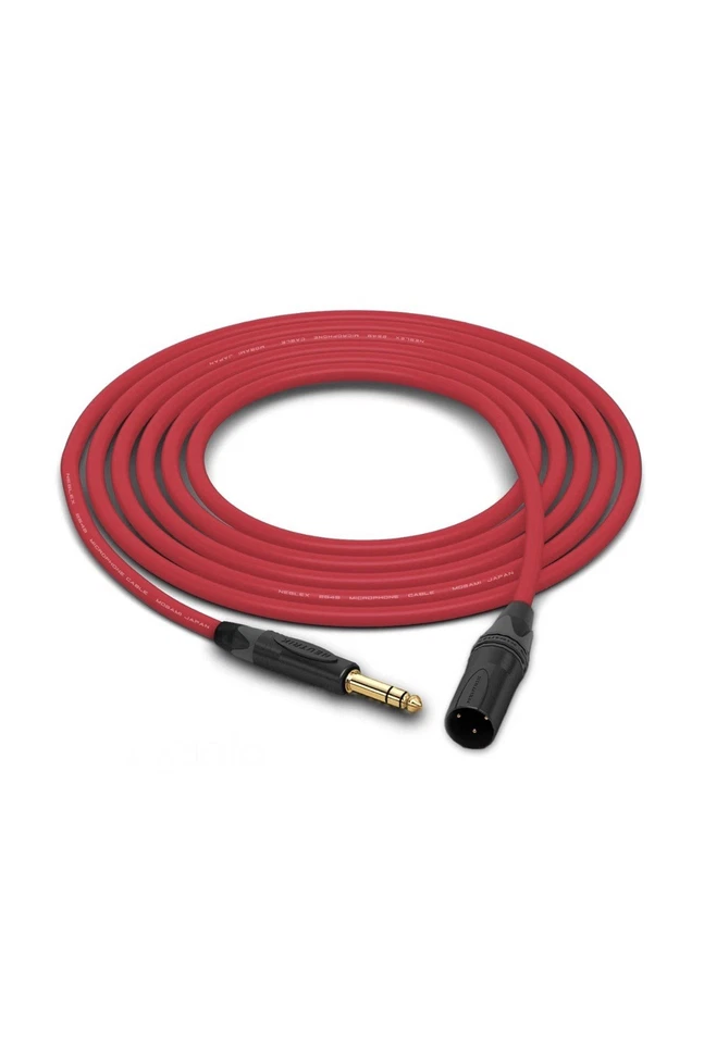 Cable Mogami 2549 | Neutrik Gold 1/4" TRS XLR-M | Rojo 10 pies | 10 pies | 10' Foto 1 de 1