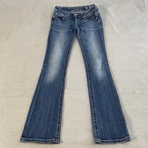 Pantalones de mezclilla Miss Me Signature corte bota Chevron Bling lentejuelas 27 - Imagen 1 de 13