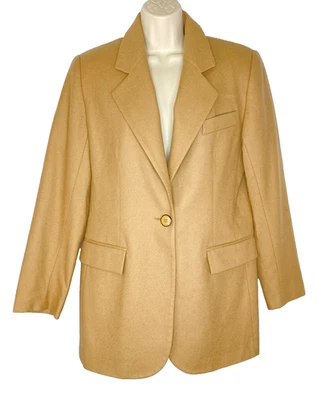 Camel wool blazer jacket BICÉ S M 8 tan light brown fall suit women's - Image 1 of 4