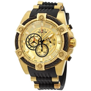 Invicta Men's 'Bolt' Quartz Gold Dial Stainless Steel and Silicone Watch 25526 - Picture 1 of 4