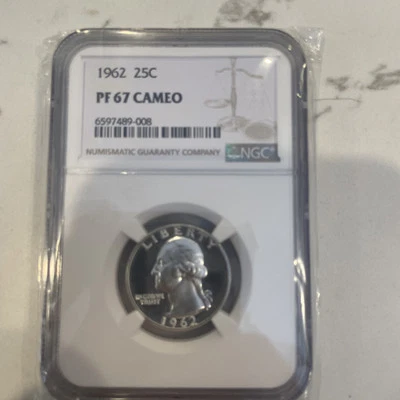 1962 PCGS PF67 Silver Washington Quarter Proof 25C - Image 1 of 2