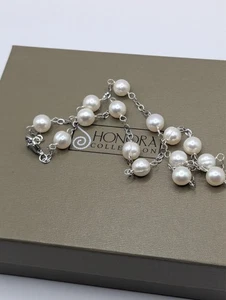 sterling silver Cultured Pearl 18" necklace signed honora - Picture 1 of 6