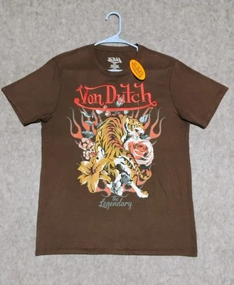 Camiseta Von Dutch Bordada Tigre en el Jardín Estampado Gráfico Mediana Foto 1 de 4