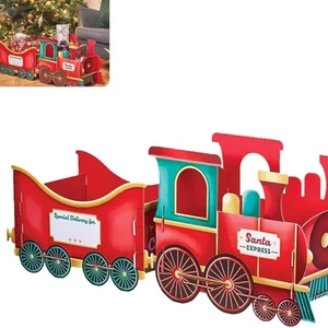 60cm Weihnachtszug Weihnachtsmann Geschenk Box Pappzug Santa Geschenkhalter - Bild 1 von 5