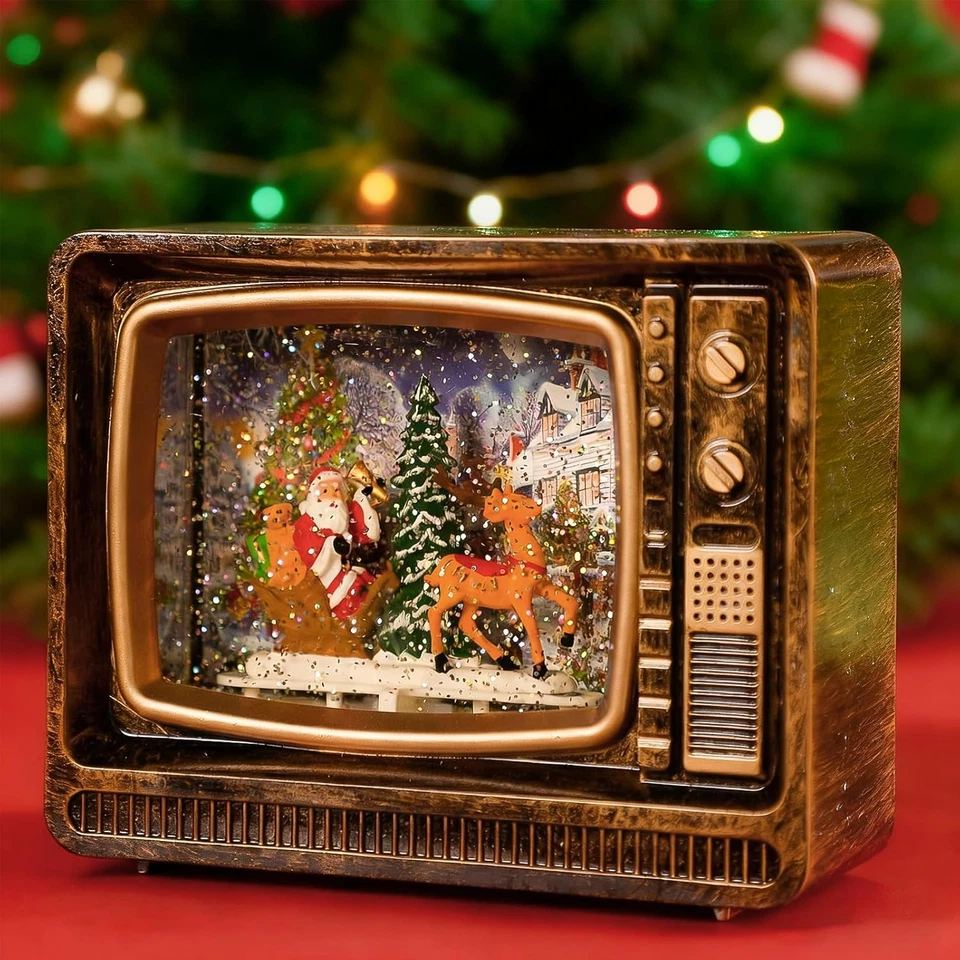 Pawfly TV Globo de Nieve Linterna, Iluminado Musical Navidad Globo de Nieve con 8 Villancicos Foto 1 de 4