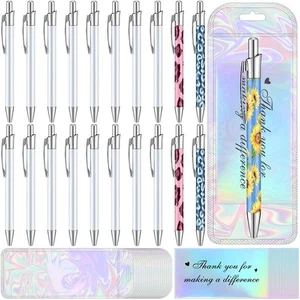 Kit de 60 piezas de bolígrafo de sublimación en blanco bolígrafo de transferencia de calor con envoltura retráctil... - Imagen 1 de 7