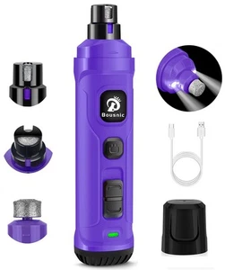 Dog Nail Grinder with 2 LED Light - Super Quiet Pet Nail Grinder Powerful 2-S... - Picture 1 of 7