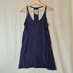 Mini Vestido Chaser Azul Marino Crepe De Chine Seda Tirantes Bolsillos Sin Cordones Para Mujer XS - Imagen 1 de 9
