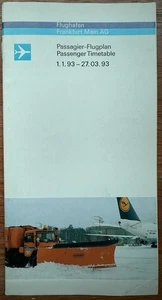FRANKFURT AIRPORT JAN-MAR 1993 TIMETABLE ALL AIRLINES LUFTHANSA - Picture 1 of 1
