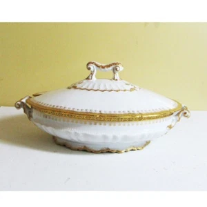 Antico Theodore Havilland Limoges Tureen Tyndale & Mitchell 11-3/8"L, 7-1/4"W - Foto 1 di 11
