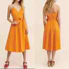Cecilie Copenhagen Sz Medium M Strappy Orange Midi Dress Size Small Cotton Lonni