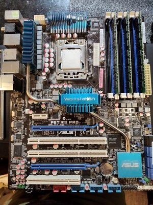 ASUS P6T WS PRO LGA 1366 ATX MB W/ I/O PLATE,  INTEL I7-950 + 12GB 1333 RAM  - Imagen 1 de 4