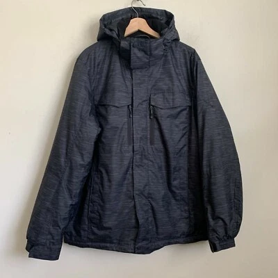 ZeroXposur Jacket Hood Midweight Black Gray Zip Snap Pockets Insulated Lined XL - Image 1 of 4