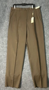 Pronto Uomo 100% Merino Wool Comfort Stretch Suit Separate Dress Pant Brown 38 - Picture 1 of 14
