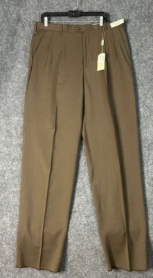 Pronto Uomo 100% Lana Merino Cómodo Elástico Traje Separado Vestido Pantalón Marrón 38 Foto 1 de 4