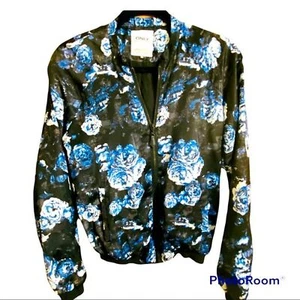 Floral Lightweight Bomber Jacket Silky/Satiny EU Sz 34/*US XS (2,4,6) - Picture 1 of 11