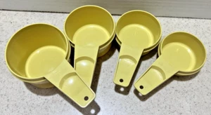 Vintage Tupperware Harvest Gold Pale Yellow Measuring Cups Incomplete Set 4 pc - Picture 1 of 14