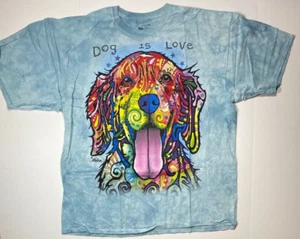 Pop Art Dog Is Love T-Shirt / The Mountain / Tie Die / E14 / Size XXL - Picture 1 of 1