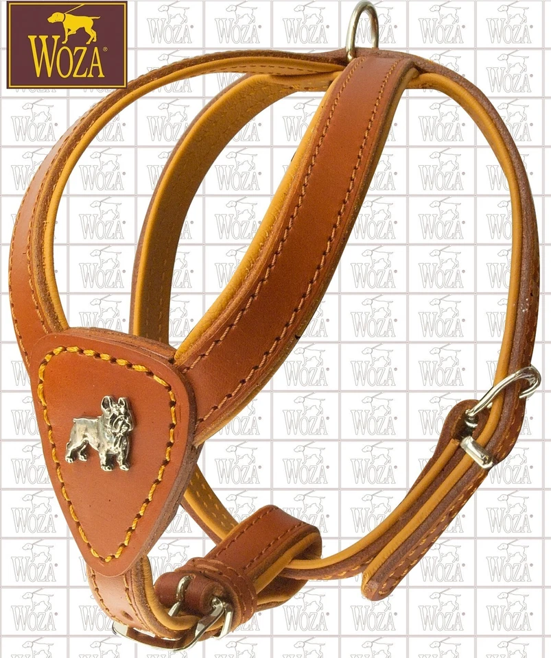 WOZA Premium Geschirr französische Bulldogge Vollleder Sattlernaht Rindnappa Q3