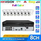 Hikvision 8Ch 8Poe Security Camera System Colorvu 5Mp Mic Full Color Ip Camera