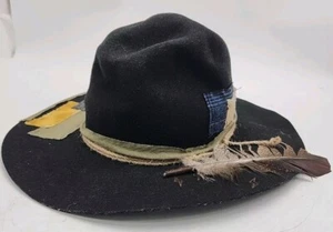 NEW Ruediger Wide Brim Fedora Hats for Men Woman 100% Wool Felt Panama Black L - Picture 1 of 8