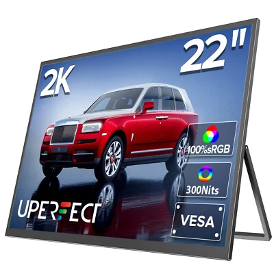 Tragbarer Monitor 22 Zoll 2560x1440 Gaming Bildschirm USB-C HDMI für Laptop PS5 - Bild 1 von 4
