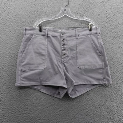 NEW Torrid Button Front Shorts 18 Gray Womens Stretch Casual Cotton Blend - Image 1 of 4