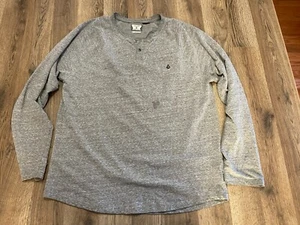 Volcom Shirt, Men's Size XL, Gray, Long Sleeve, Henley Top - Picture 1 of 14