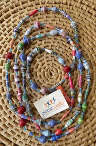 Joyería africana cuentas de papel collar brillante Kenia comercio justo nuevos colores AAA - Imagen 1 de 1