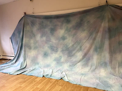 Backdrop Cloth Hand Dyed Blue and Purple Portrait Photographic Theatrical - Image 1 of 4