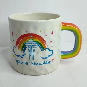 Seattle Space Needle Ceramic Coffee Mug with Rainbow Handle 2012 Vintage - Picture 1 of 6