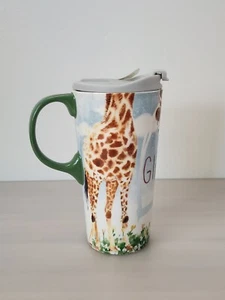 Greater Good Ceramic Giraffe Travel Mug Cup Tumbler (T1) - Picture 1 of 13