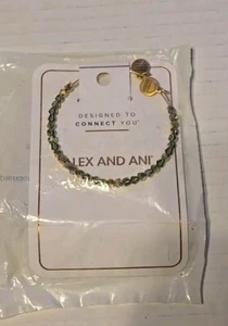 ALEX & ANI Splendor II Forest Green Beaded Rose Gold Charm Bracelet NEW In PKG - Picture 1 of 9