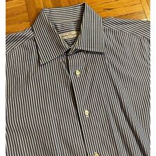 Salvatore Ferragamo Italy Button-Down Dress Shirt Mens 16-41 Blue/White Striped