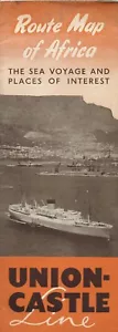 Route Map of Africa - Union Castle Line -The Sea voyage and places... c.a 1950 - Foto 1 di 3