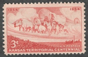 US. 1061. 3c. Kansas Territory 100th ANNIV. Issue. MNH. 1954 - Picture 1 of 1