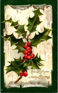 Early 1900's Merry Christmas Postcard, Embossed, Unposted, Divided Back - Picture 1 of 2