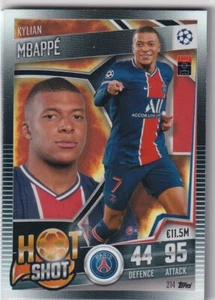 Topps Match Attax 101 20/21 Hot Shot Nr. 214 Kylian Mbappe - Picture 1 of 1