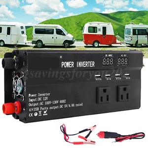 6000W Car Power Inverter DC 24V To AC 110V Pure Sine Wave Solar Converter LCD - Picture 1 of 27