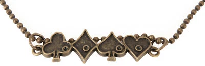 Killer Kirsche »GAMBLING POKER STAR« Pik Herz HALSKETTE Necklace Rockabilly - Bild 1 von 4