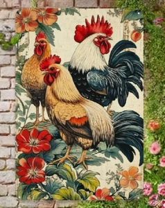 Arte de pared de metal para gallo (8x12 pulgadas) METAL ART-Gallo - Imagen 1 de 4