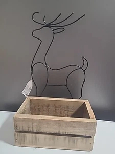 40.5cm Wooden And Metal Deer Planter Brand New - Picture 1 of 4