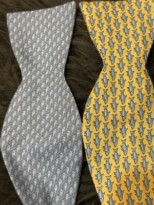 2 Viñedo Vides Seda, Auto Corbata Ajustable Novedad Pajaritas Ballena, Peces Foto 1 de 4