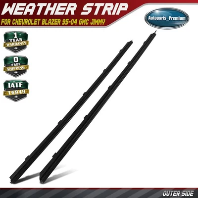 2Pcs Outer Window Scraper Seal for Chevy Blazer 1995-2004 GMC Jimmy Oldsmobile - Image 1 of 4