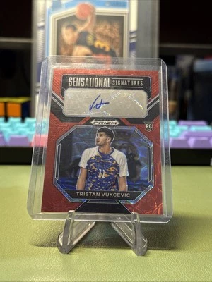 2023 Panini Prizm Draft Picks Red Scope /40 Tristan Vukcevic Rookie Auto RC - Image 1 of 2