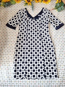 Vestido de Ocasión Olimara MOTB Talla UK 14 16 Madre de la Novia Azul Blanco RETRO - Imagen 1 de 11