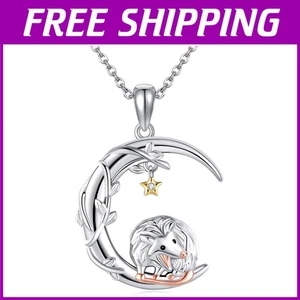 Regalo amante degli animali - Collana in argento sterling Moon Possum - Foto 1 di 8