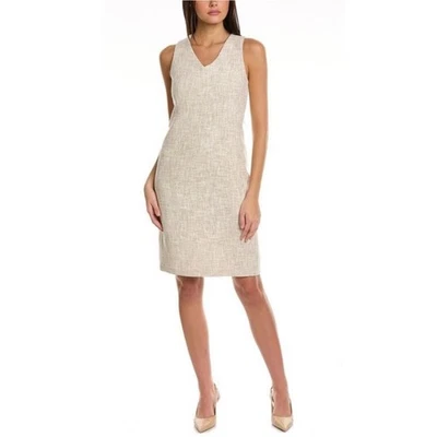 Nuevo con etiquetas Vestido Vaina Anne Klein Tweed Talla 12 en Oro Blanco Metálico Foto 1 de 4