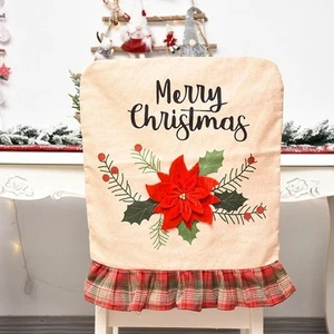 Christmas Chair Cover Xmas Chair Protector Christmas Decoration Decor Chair - Picture 1 of 6